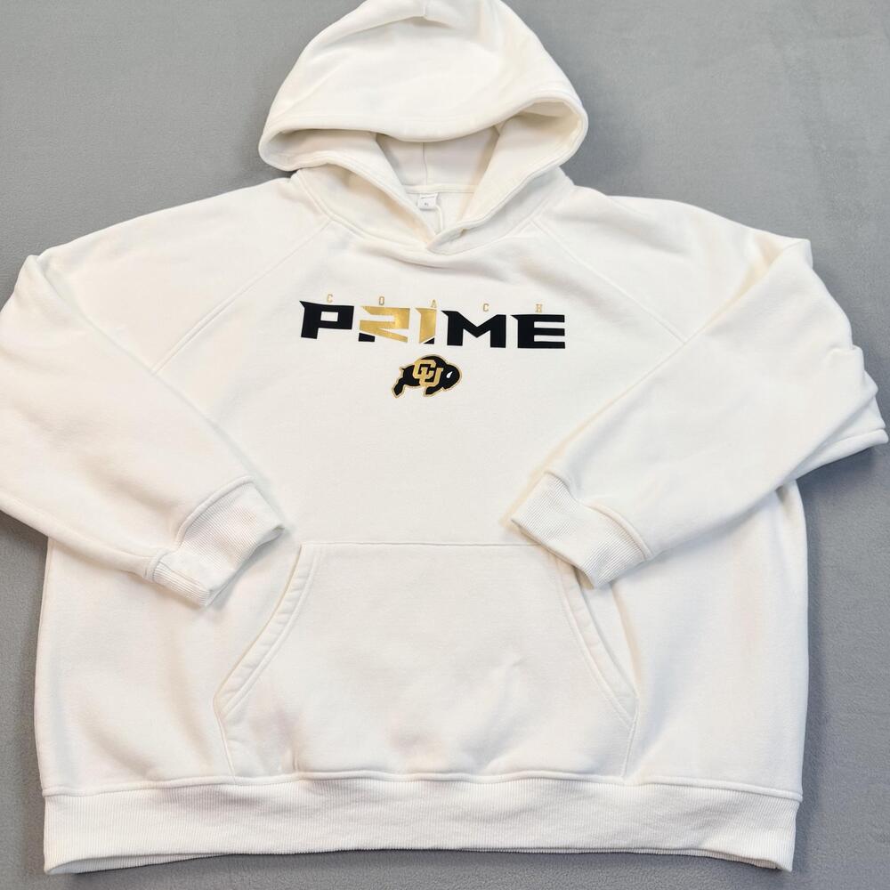 Colorado Buffaloes Hoodie Mens XL White NCAA Football Caracilia Coach Prime
